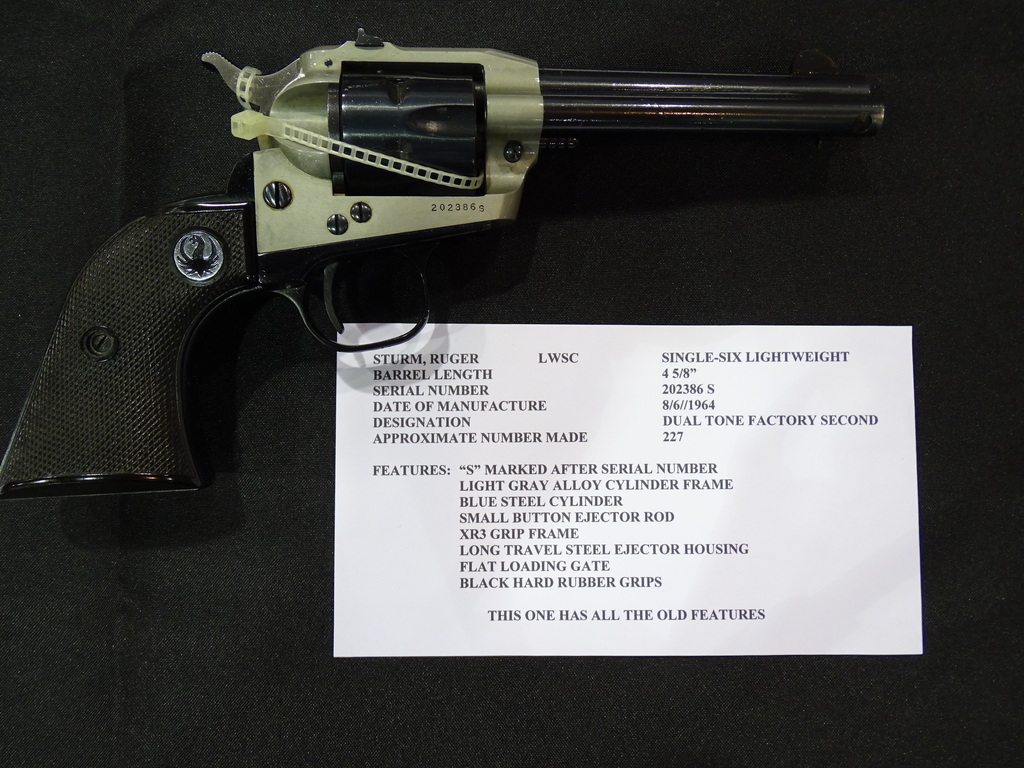 ruger .22 cal single six serial number search