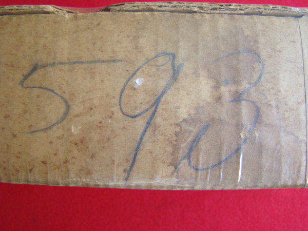 S47 #593 Side Of Shipper with Correct Penciled Serial Number.