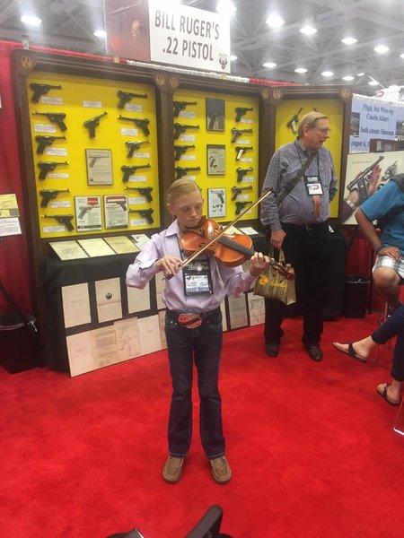 ROCS NRA DISPLAY DALLAS 2018 - MADISON TYLER PLAYING HER FIDDLE AT THE DISPLAY