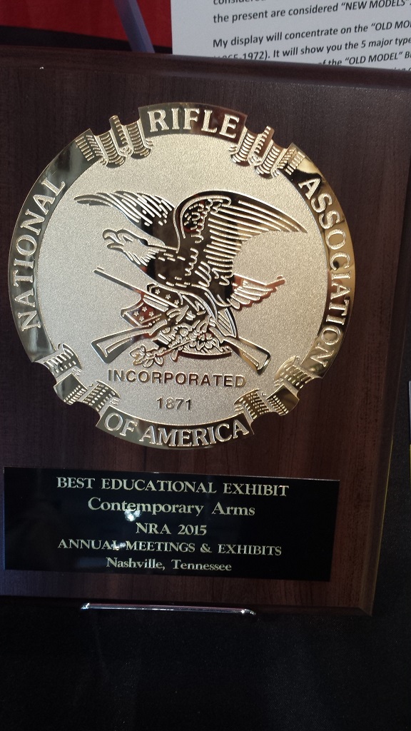 NRA BEST EDUCATIONAL EXHIBIT CONTEMPORARY ARMS 2015 Nashville TN