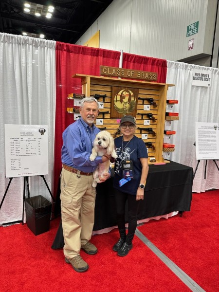 Lee Sundermeier with ROCS Member Lupe Castillo who traveled from Chicago with her dog RUGER!